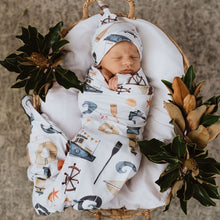 Load image into Gallery viewer, Jersey Wrap and Beanie Set (Cotton Blanket)
